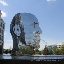 decoración de jardín al aire libre moderna escultura de agua en movimiento metalmorphosis